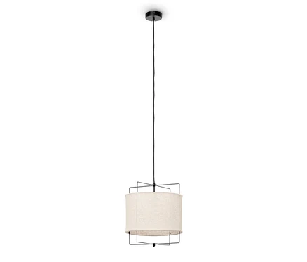 Une suspension avec un abat-jour textile.