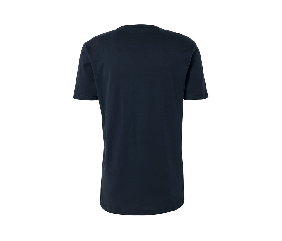 Vue arrière d'un t-shirt bleu marine à encolure ronde d'un lot de 2.