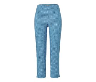 Blanc avec imprimé intégral bleu et turquoise