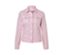 Veste en jean rose.