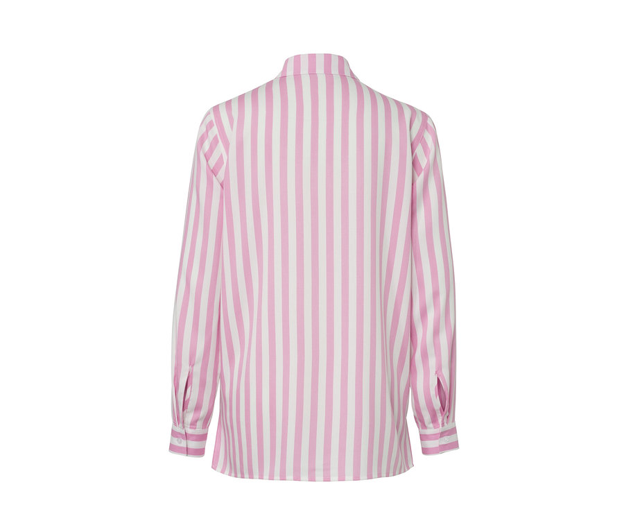 Blouse rayée rose vue de dos.