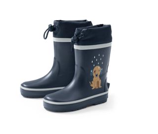 Bleu foncé avec imprimé chien