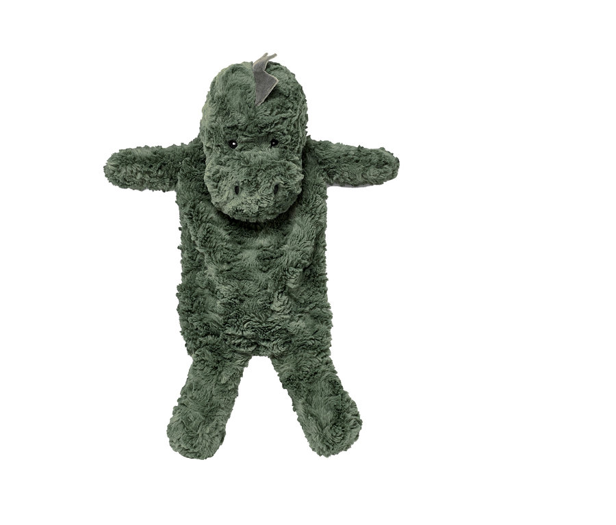 Bouillotte dinosaure verte.