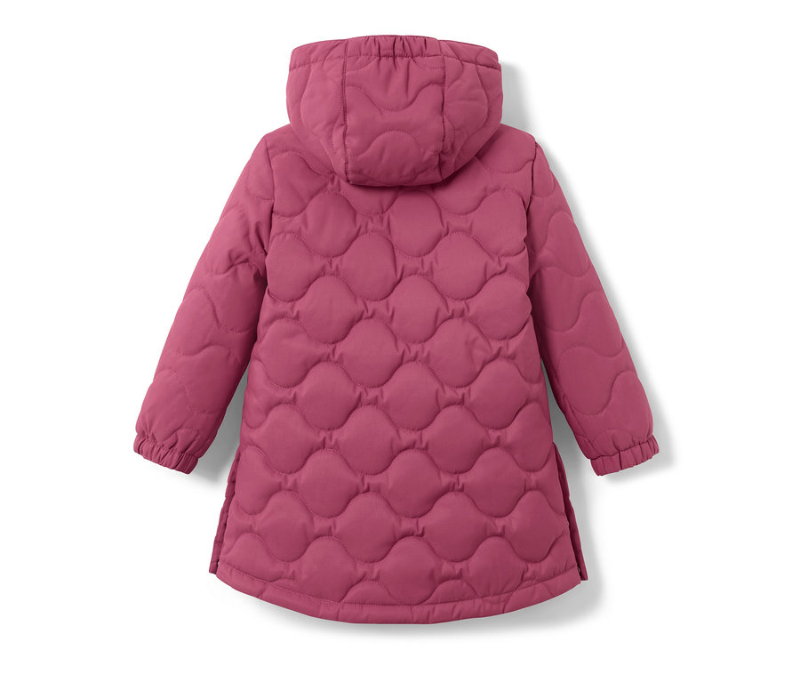 Vue arrière d'un manteau matelassé pour enfant.