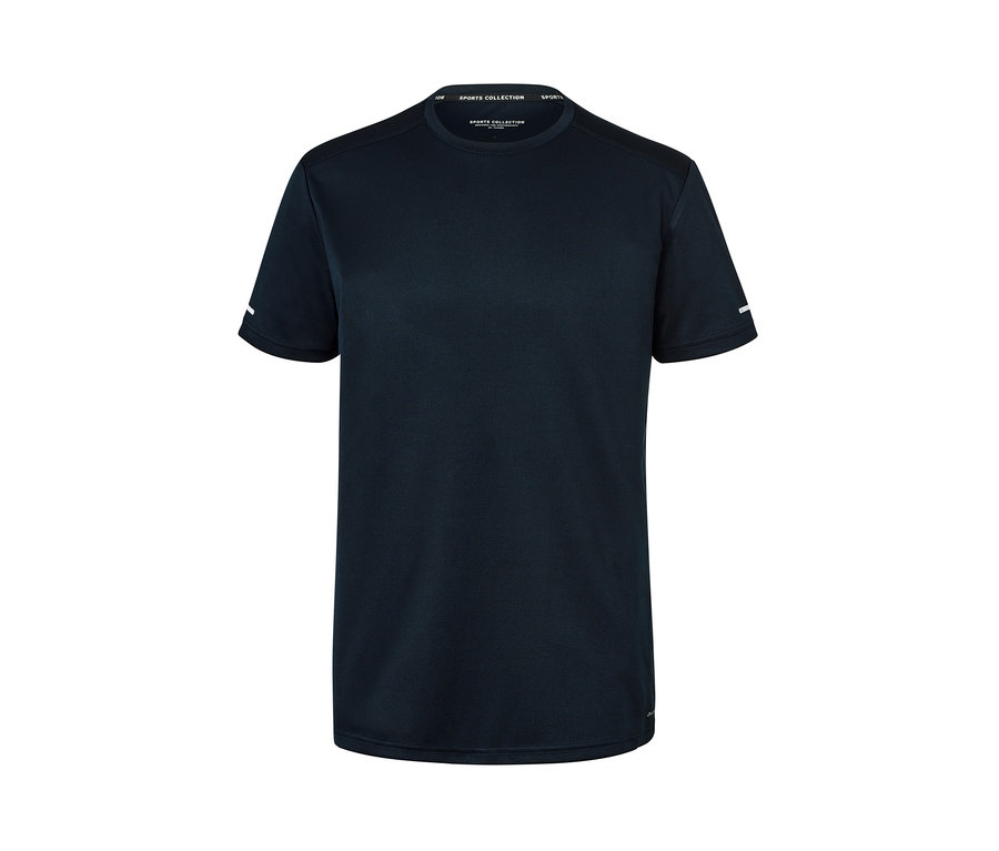 T-shirt technique bleu marine.