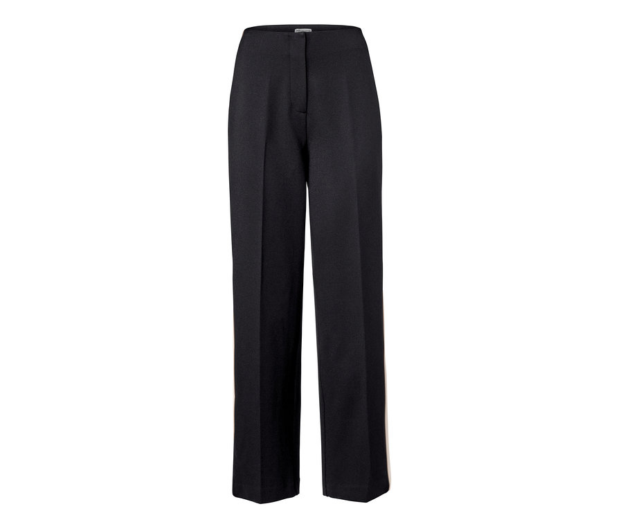 Pantalon en jersey noir avec bandes de galons.