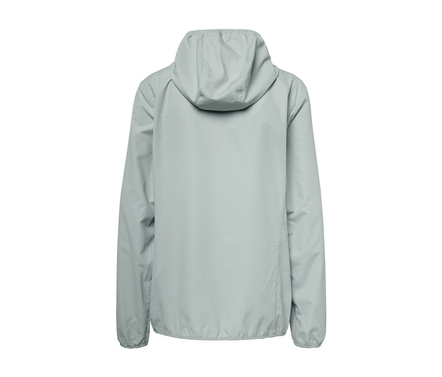 Veste fonctionnelle pliable grise vue de dos.