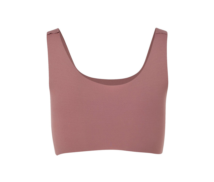 Bustier confortable « bonded », marron, sur fond blanc.