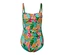 Maillot de bain modelant multicolore à imprimé feuilles.