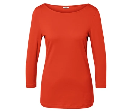 T-shirt orange à manches 3/4.
