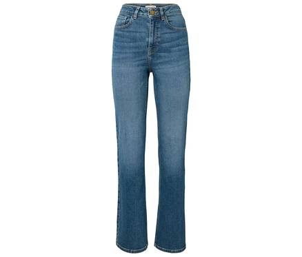 Jean bleu taille haute.