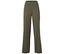 Un pantalon pour femme vert olive à jambes larges.