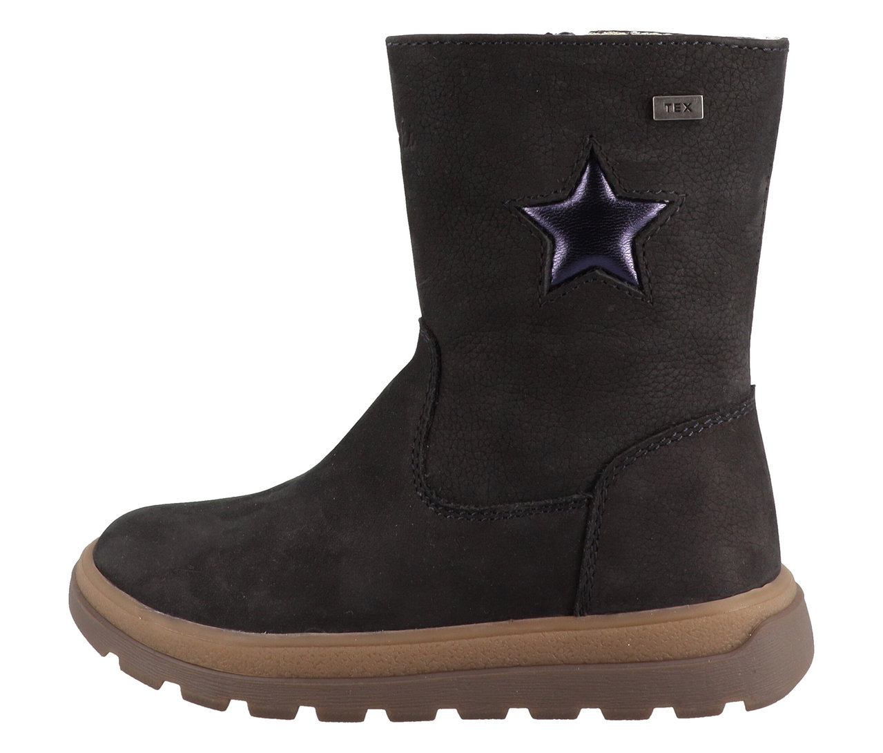 Botillon Lurchi Romisha-TEX bleu marine avec semelle marron.