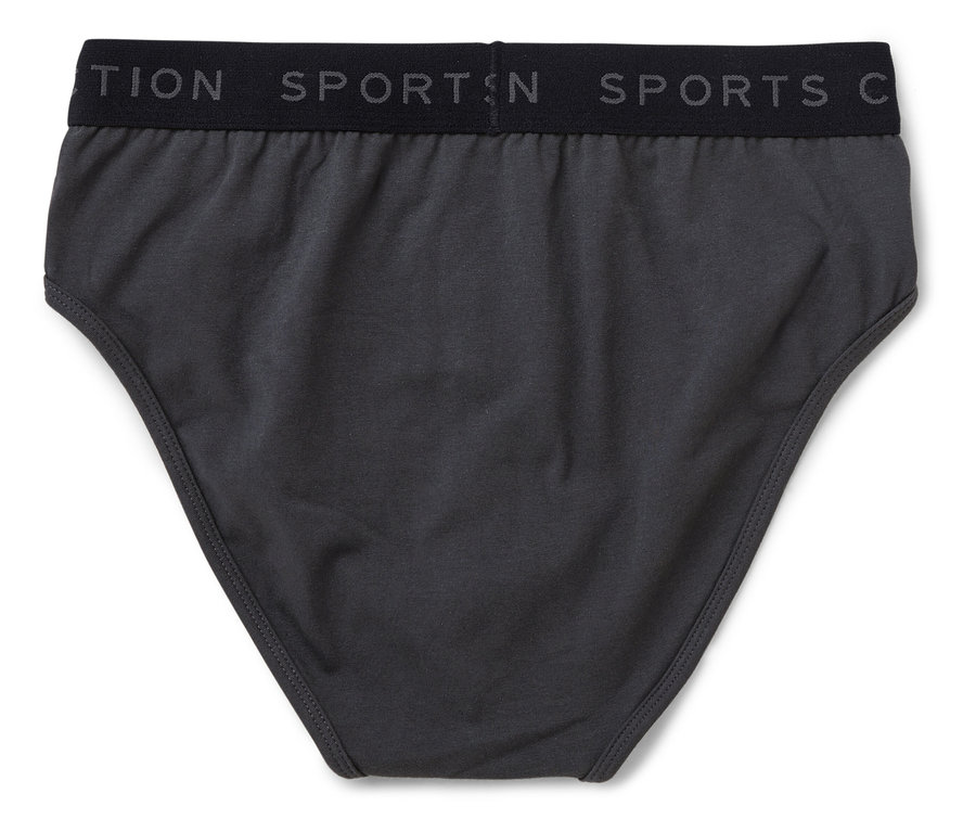 Slip gris pour homme avec élastique noir et inscription SPORTS.