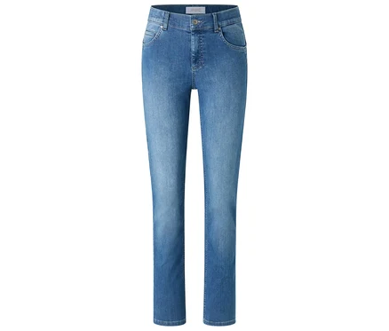 Un jean bleu clair Angels « Cici Push-Up », coupe ajustée sur fond blanc.