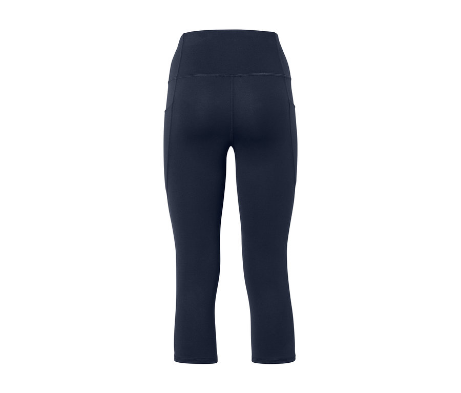 Collant de sport 3/4 bleu foncé.