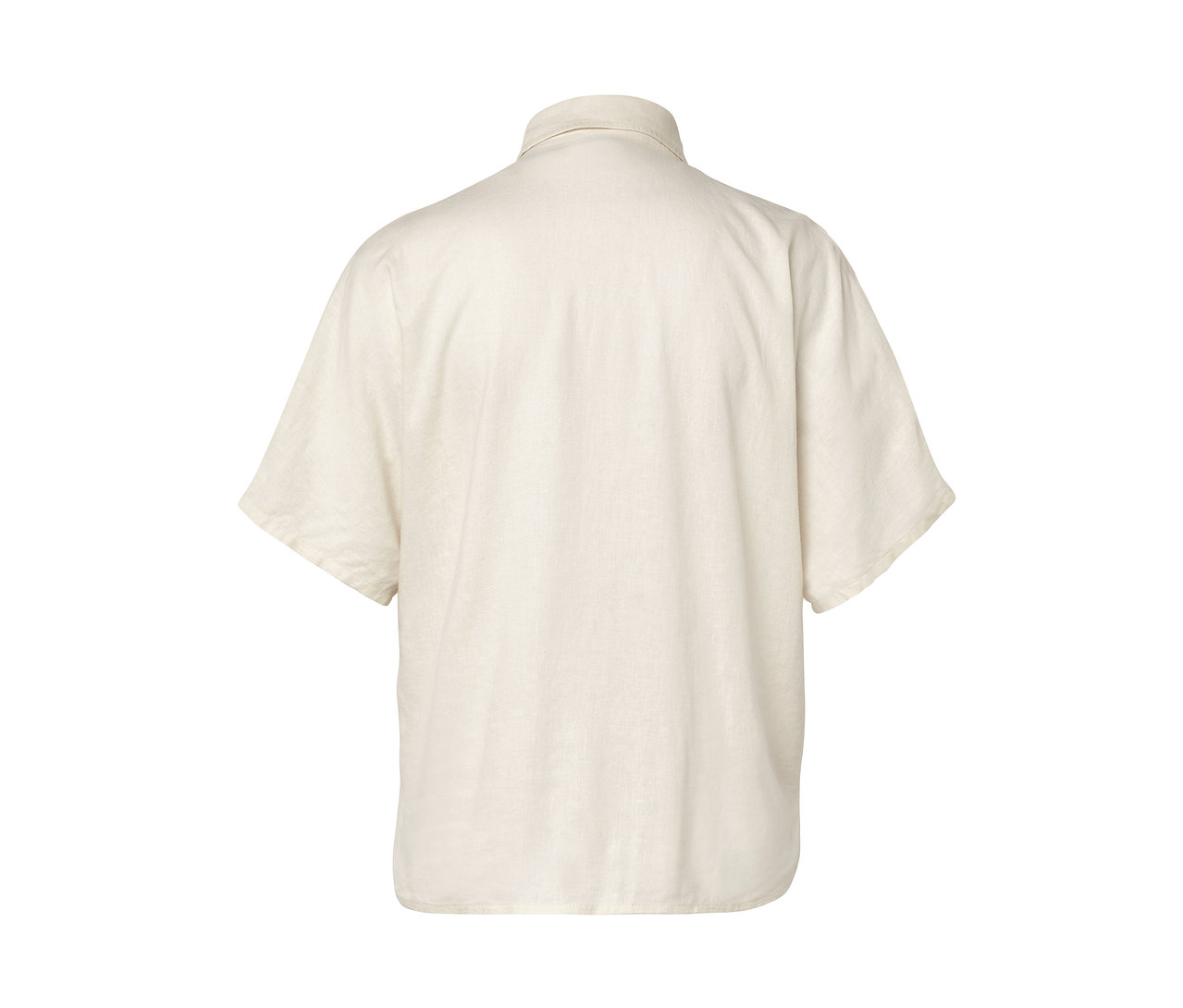 Chemisier en lin blanc crème vu de dos.