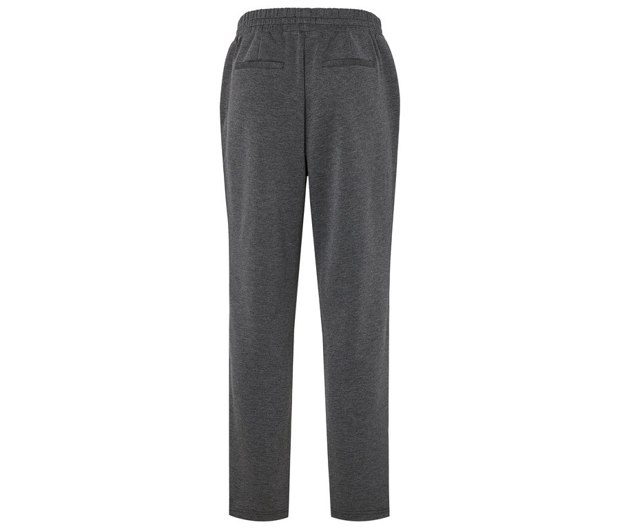 Pantalon de survêtement gris avec taille élastique et poches arrière.