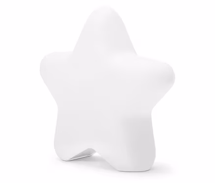 Une étoile blanche se dresse sur un fond blanc.