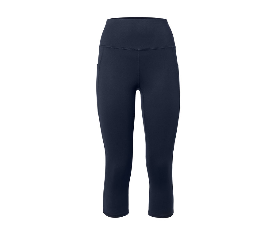 Collant de sport 3/4 bleu foncé.