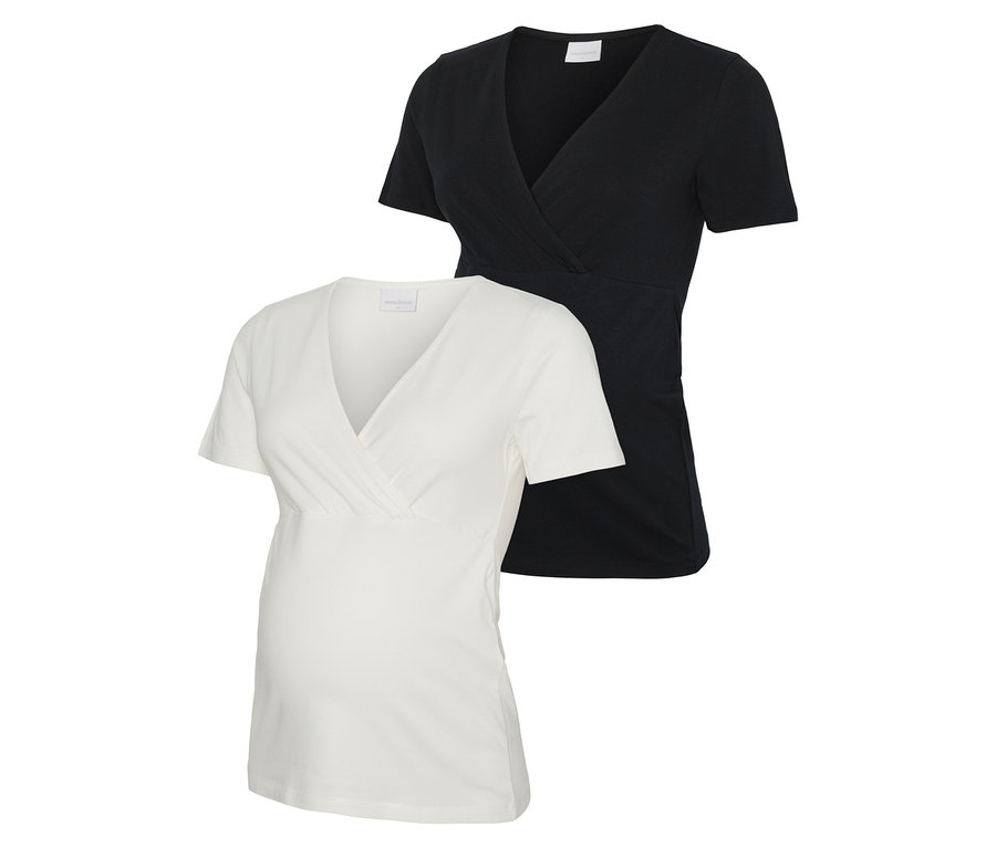 Deux hauts MAMALICIOUS MLKERRIE TESS SS JRS TOP 2F 2-P NOOS, un blanc et un noir.