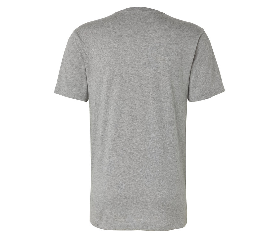 Vue arrière d'un t-shirt gris.