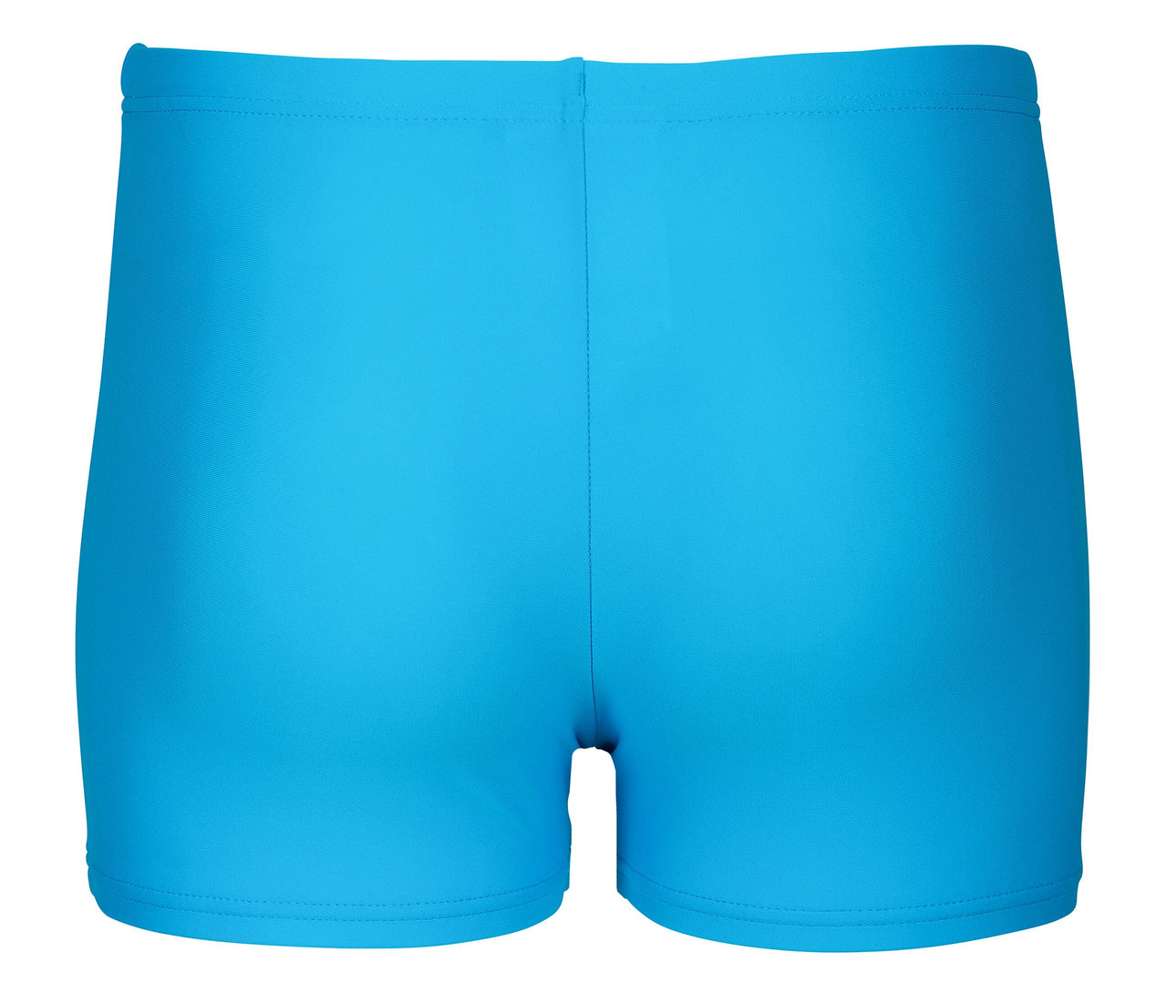 Gros plan sur le dos d'un slip de bain turquoise.