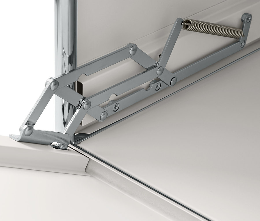 Détail du caisson en métal à roulettes « CN3 » avec abattant, blanc.