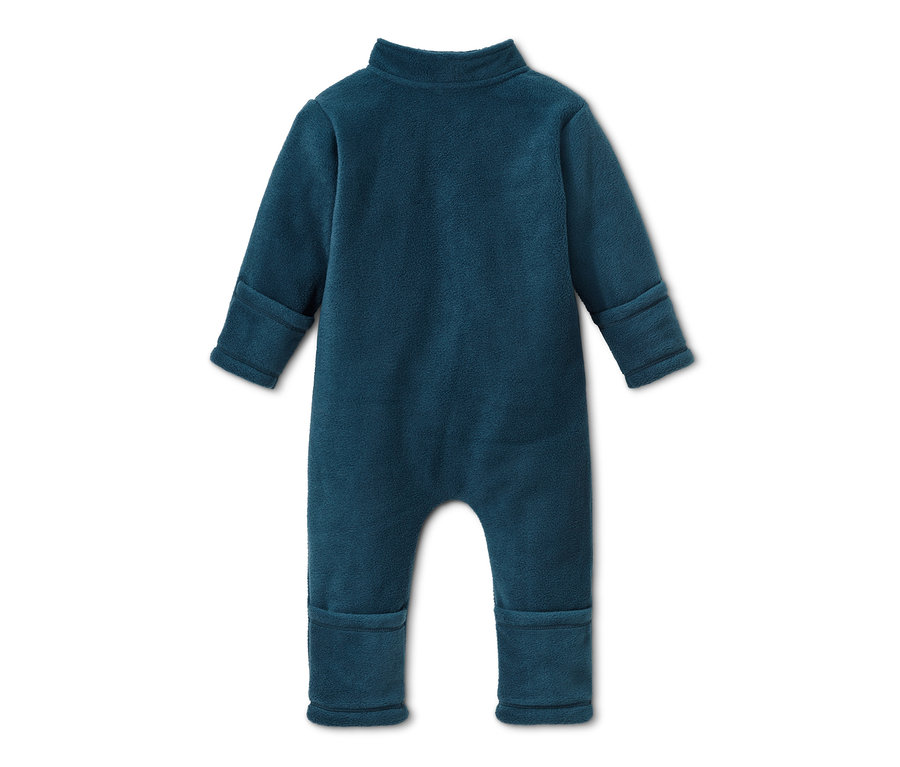 Combinaison en polaire bleu foncé en matériaux recyclés.