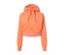 Veste de survêtement courte orange avec fermeture éclair au centre.