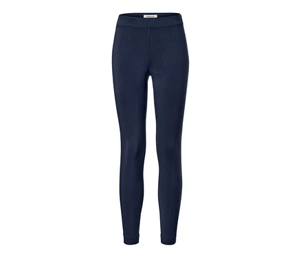 Pantalon stretch bleu foncé.