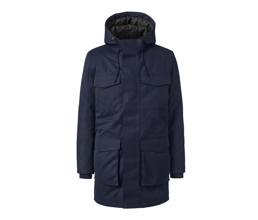 Parka bleue.