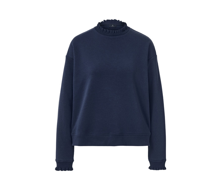 Sweatshirt bleu marine avec détails en tricot.