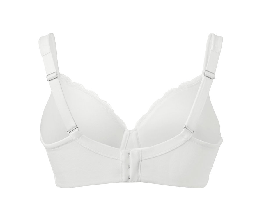 Vue détaillée de dos d'un soutien-gorge à armatures blanc.