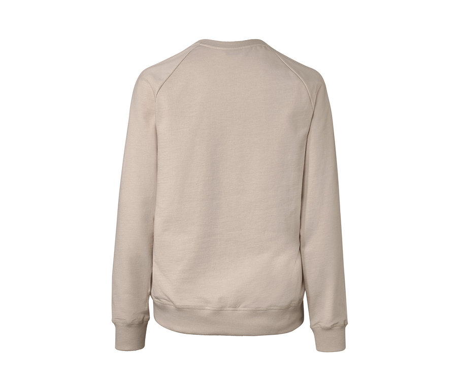 Sweat-shirt de yoga beige vu de dos.