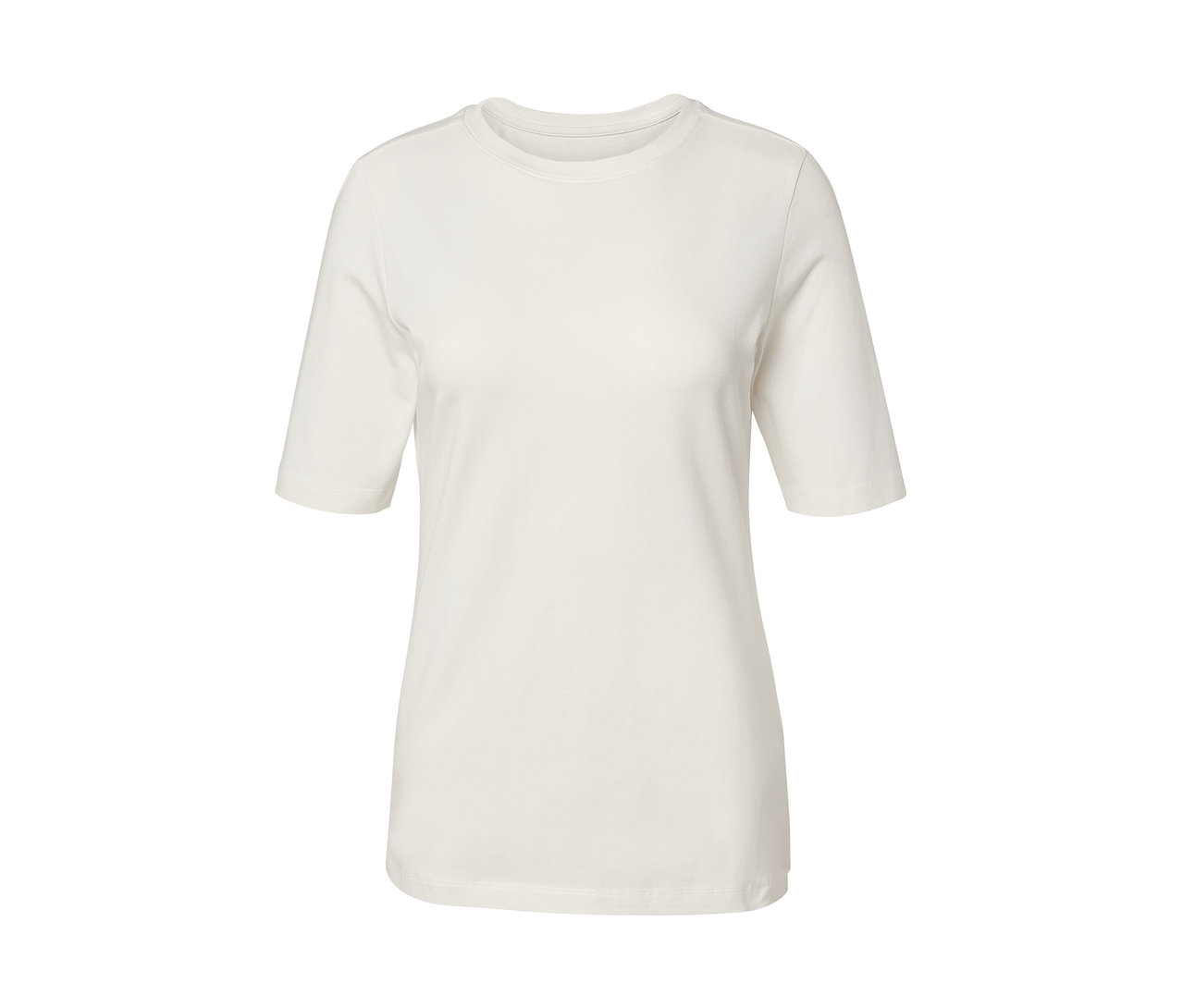T-shirt demi-manches couleur crème.