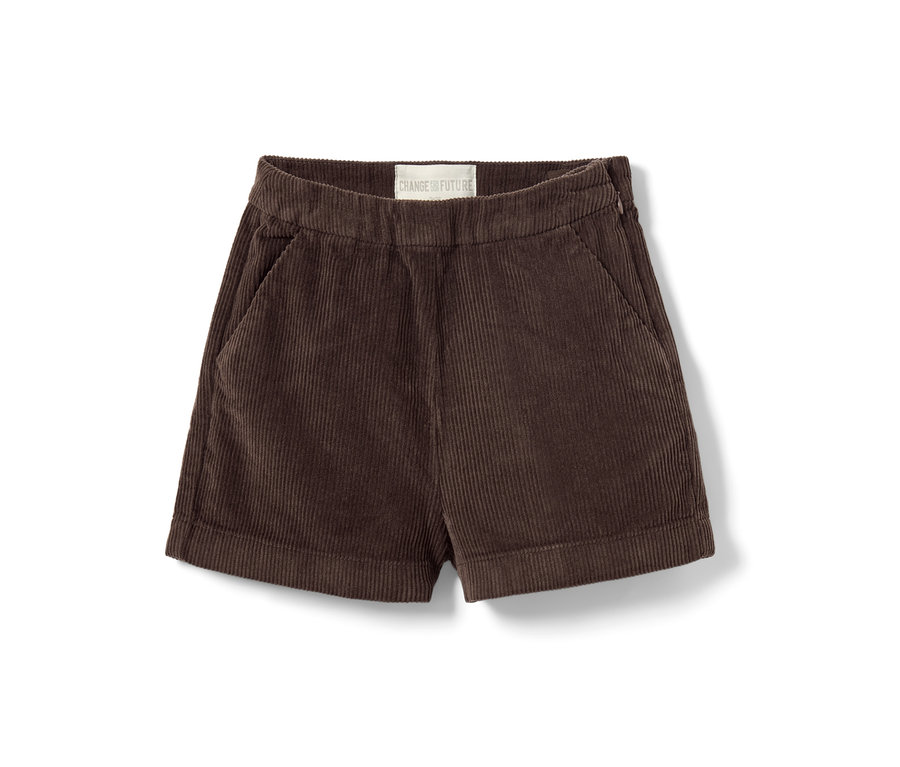 Short en velours marron pour enfants.