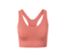 Gros plan d'une brassière de sport sans coutures vieux rose.