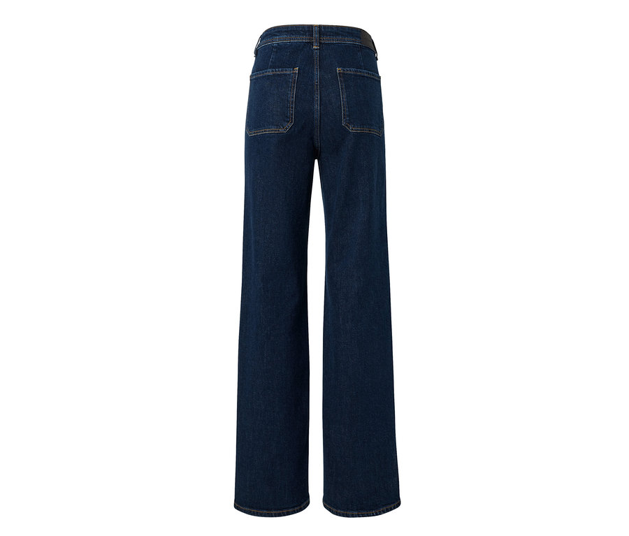 Vue arrière d'un jean évasé bleu foncé – Coupe «

Cara

».