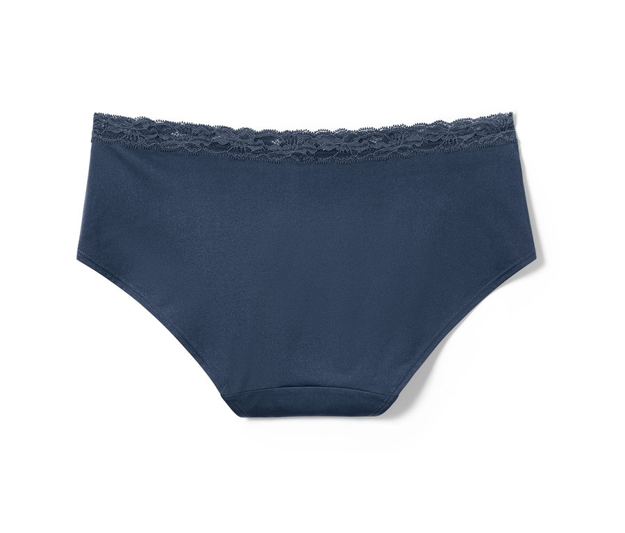 2 culottes bleues avec dentelle.