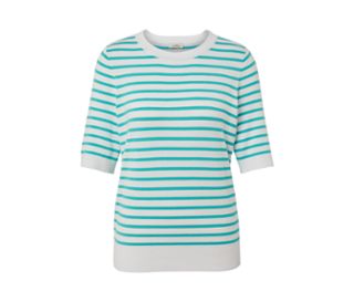 Turquoise-blanc à rayures