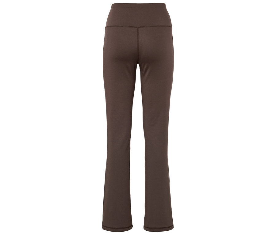 Pantalon marron taille haute vu de dos.