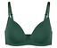Soutien-gorge à armatures vert avec un nœud au centre.