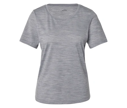 T-shirt ACTIVE gris à manches courtes et col rond.