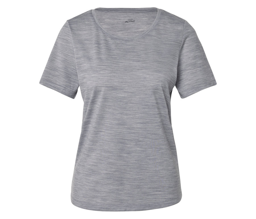 T-shirt ACTIVE gris à manches courtes et col rond.