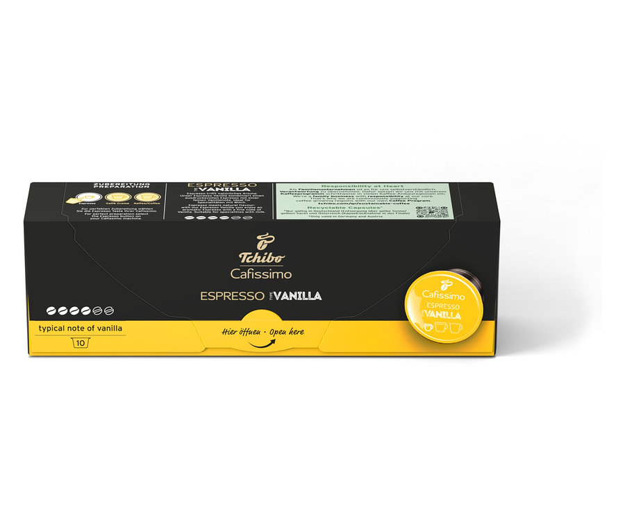 Un paquet de Cafissimo Flavoured Espresso - Vanilla - 10 capsules.