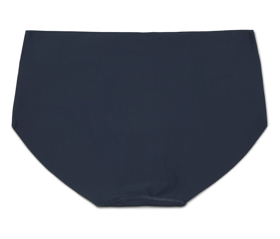 Culotte bleu marine taille haute sur fond blanc.