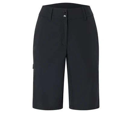 Short bleu marine arrivant au genou avec deux boutons à la taille.