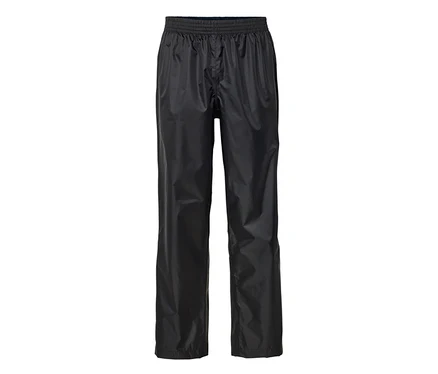 Pantalon de pluie noir avec taille élastique.