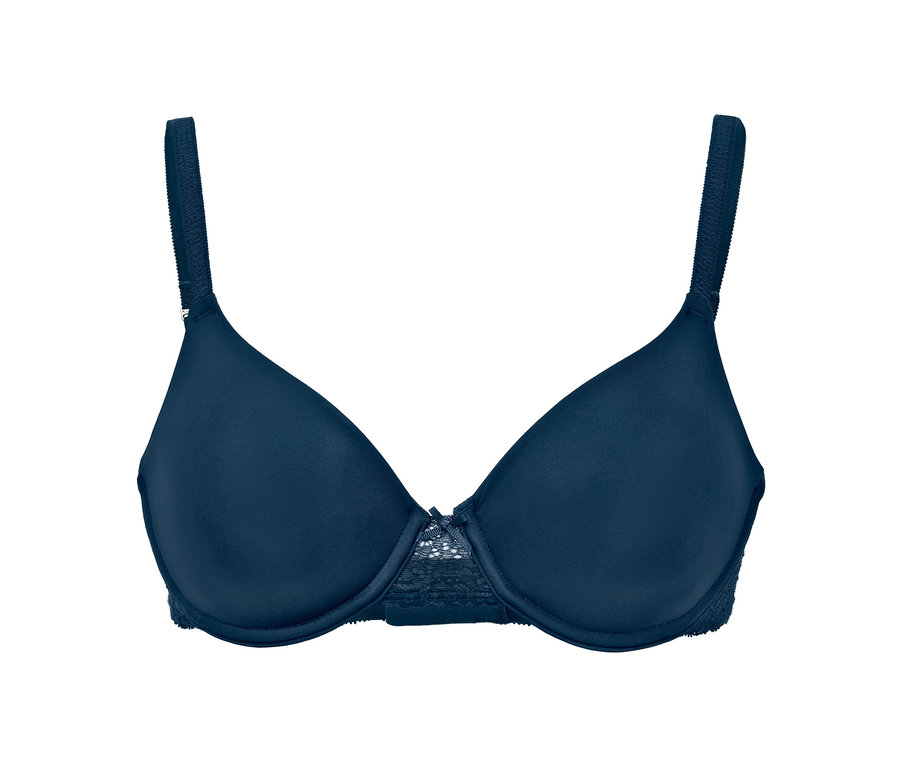 Soutien-gorge à armature bleu foncé.